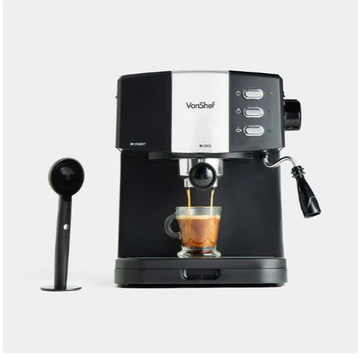 Vonshef 220 volt Pro espresso machine 15 Bar 220v 240 volts 2000098 cappuccino coffee maker